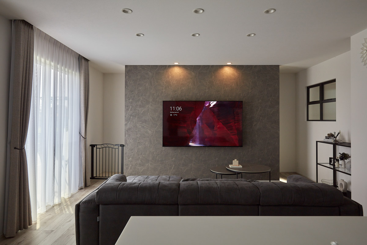 開放的な玄関から始まる１日