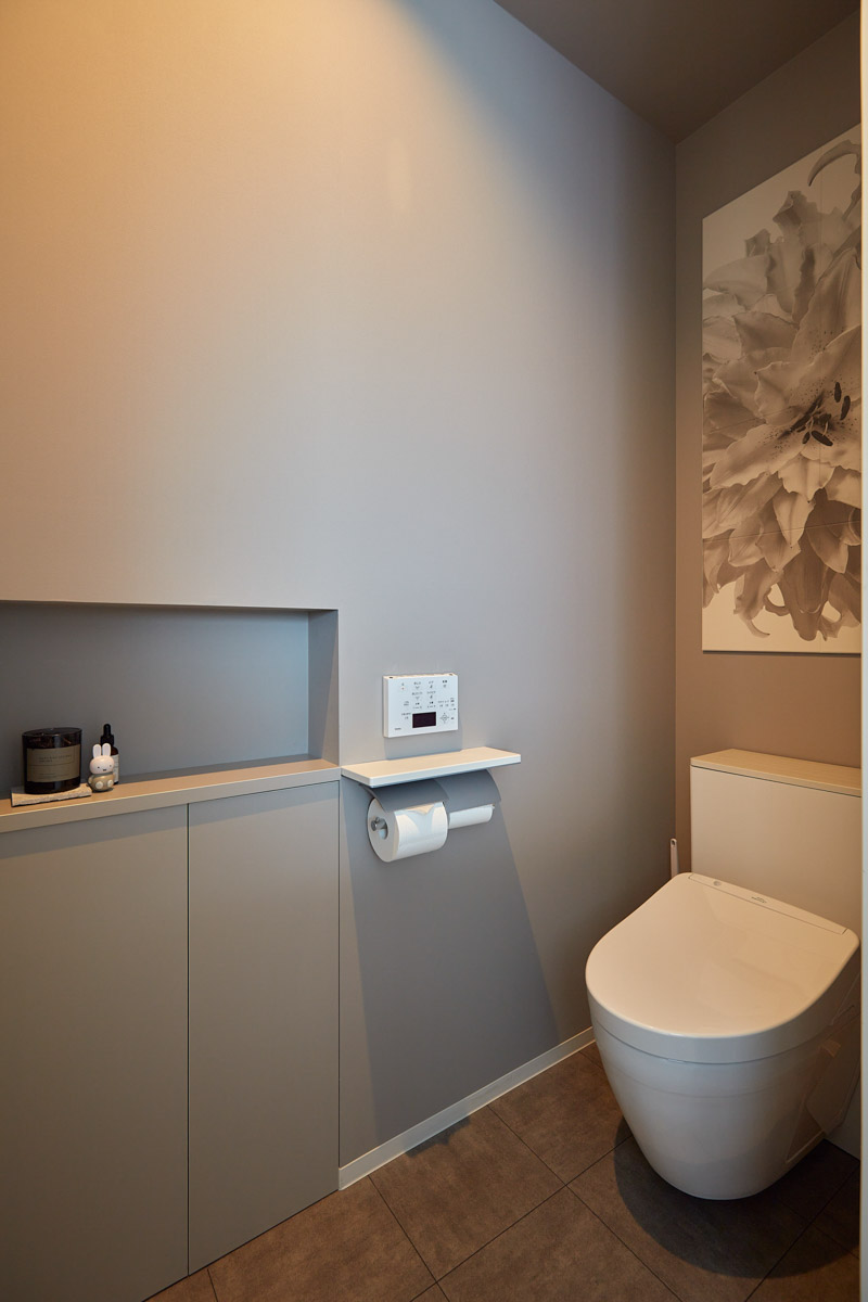 開放的な玄関から始まる１日