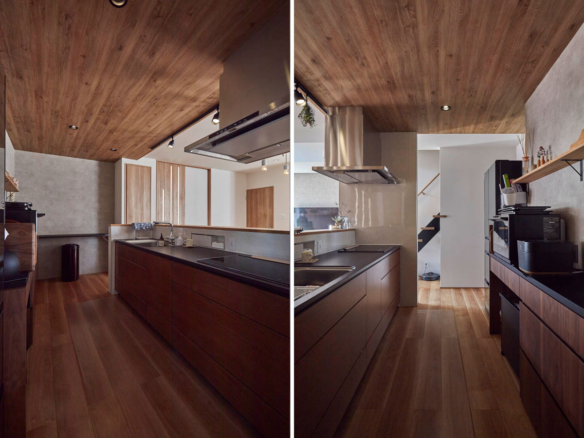 通り土間を取り込んだ平屋の家