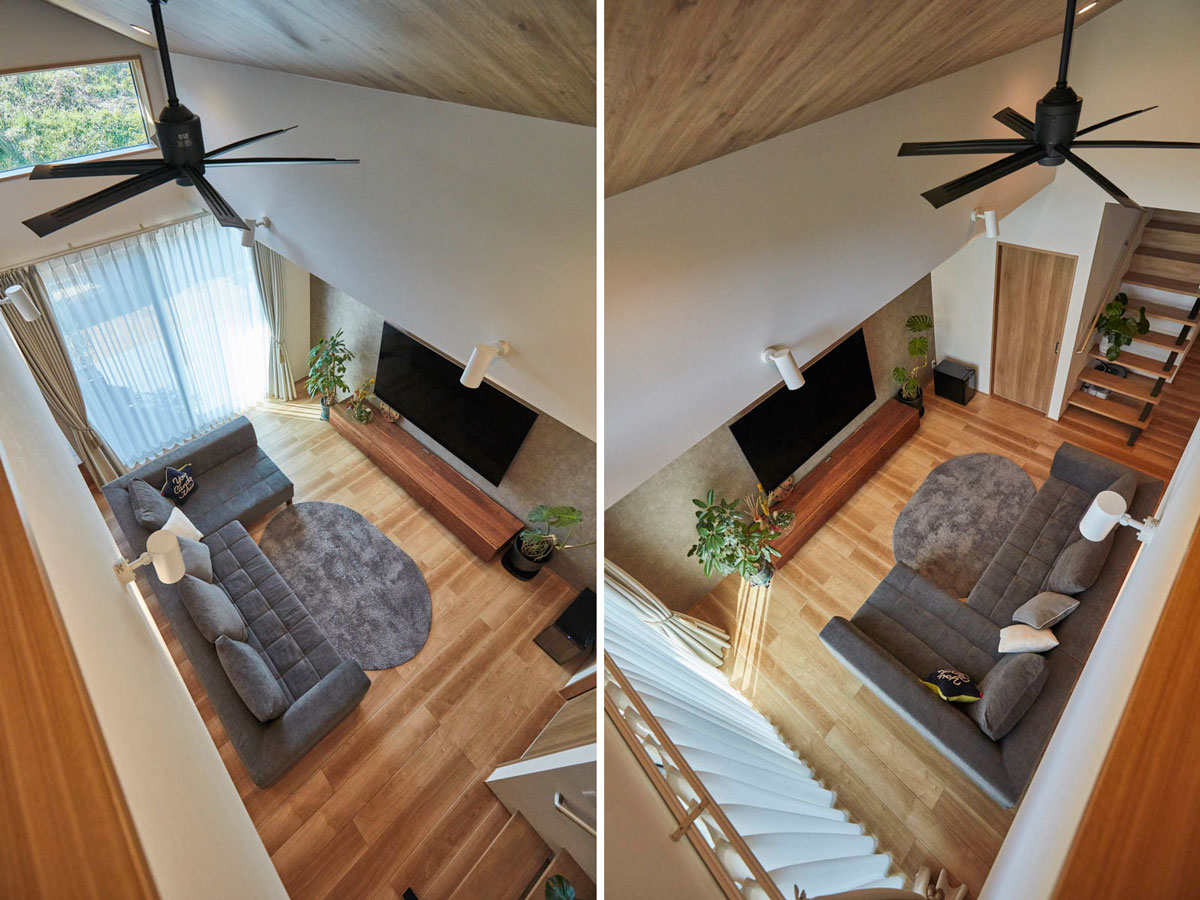 通り土間を取り込んだ平屋の家