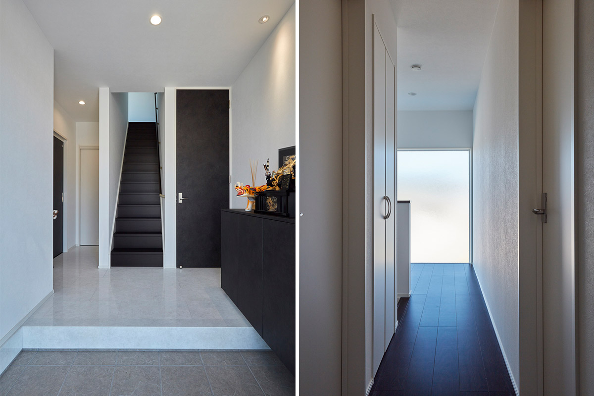 白とグレーとお庭と調和