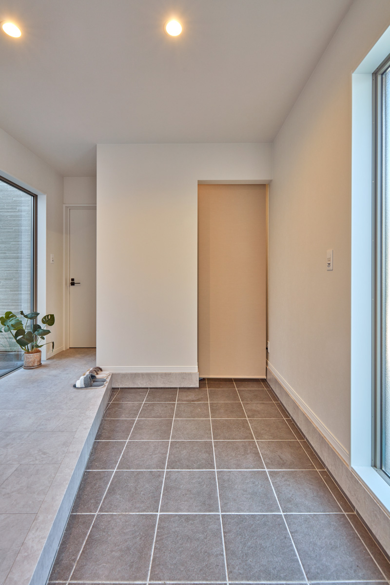 開放感溢れる中庭のある家