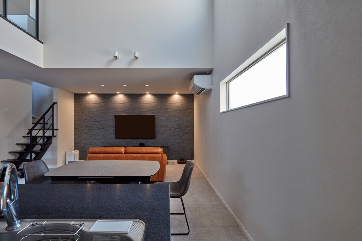 開放感溢れる中庭のある家