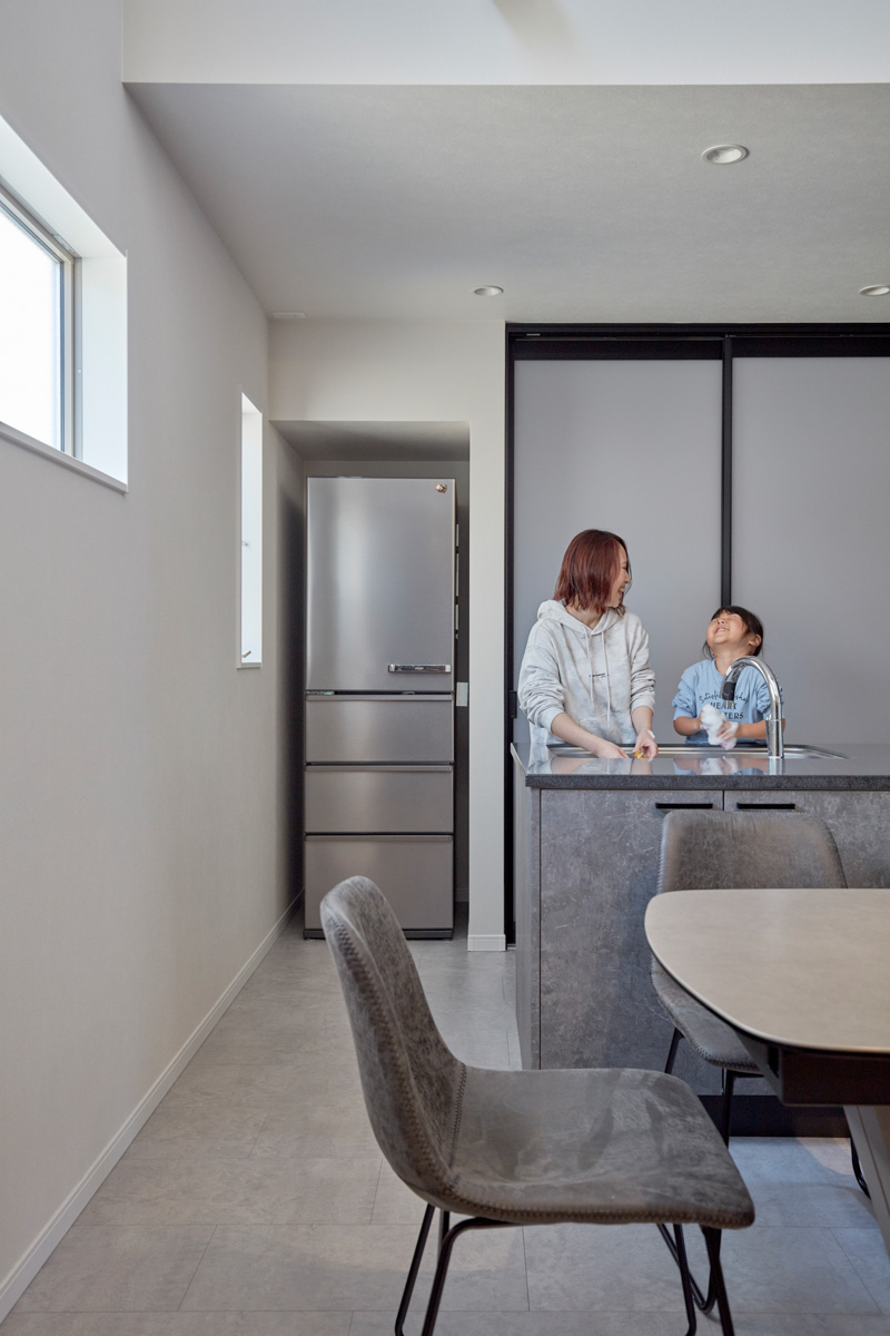 開放感溢れる中庭のある家