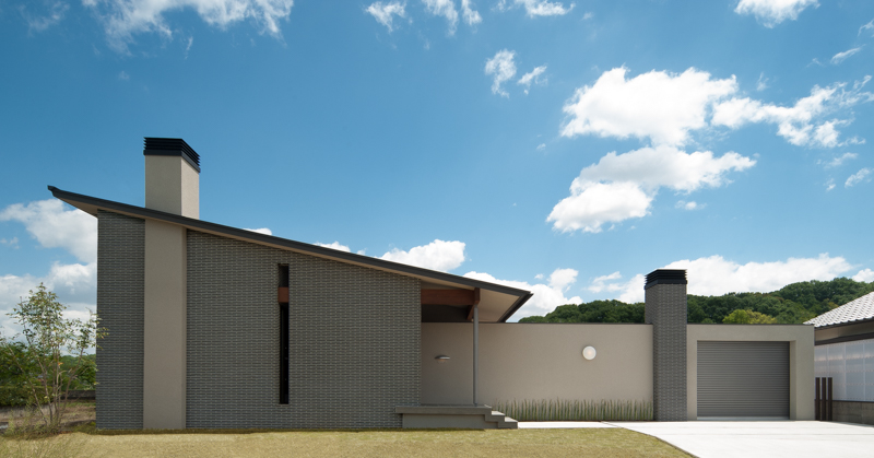 珪藻土の平屋の家