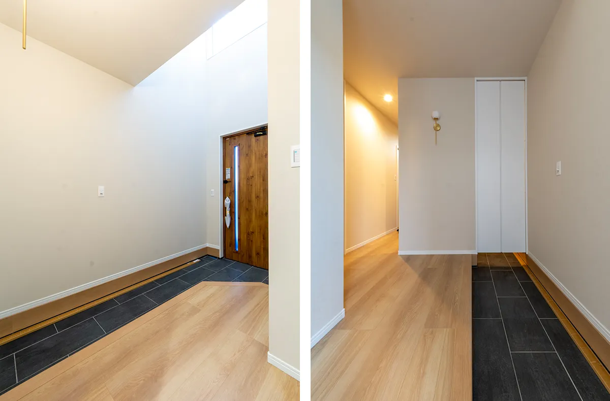 中畝 三角屋根とスキップフロアの家