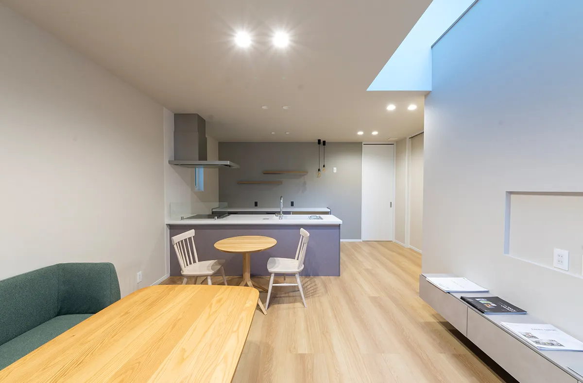 中畝 三角屋根とスキップフロアの家