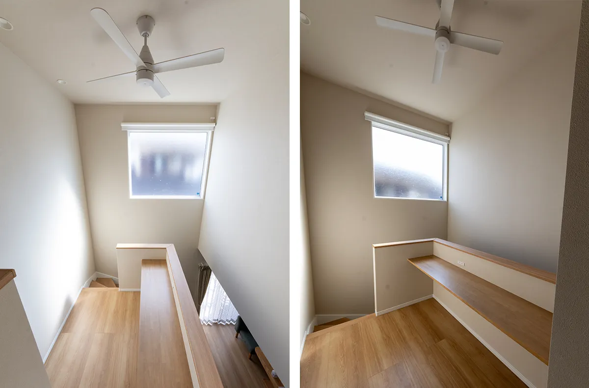 中畝 三角屋根とスキップフロアの家