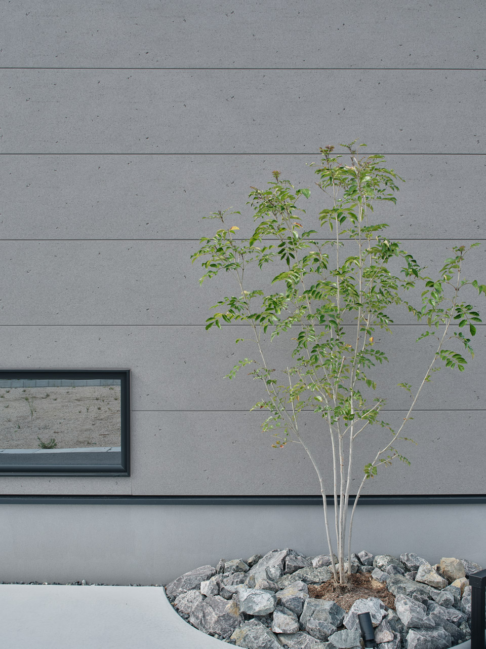 朝日と中庭に癒される家